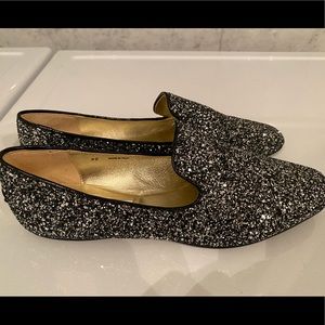 Jimmy Choo Women’s Black Glitter Loafers